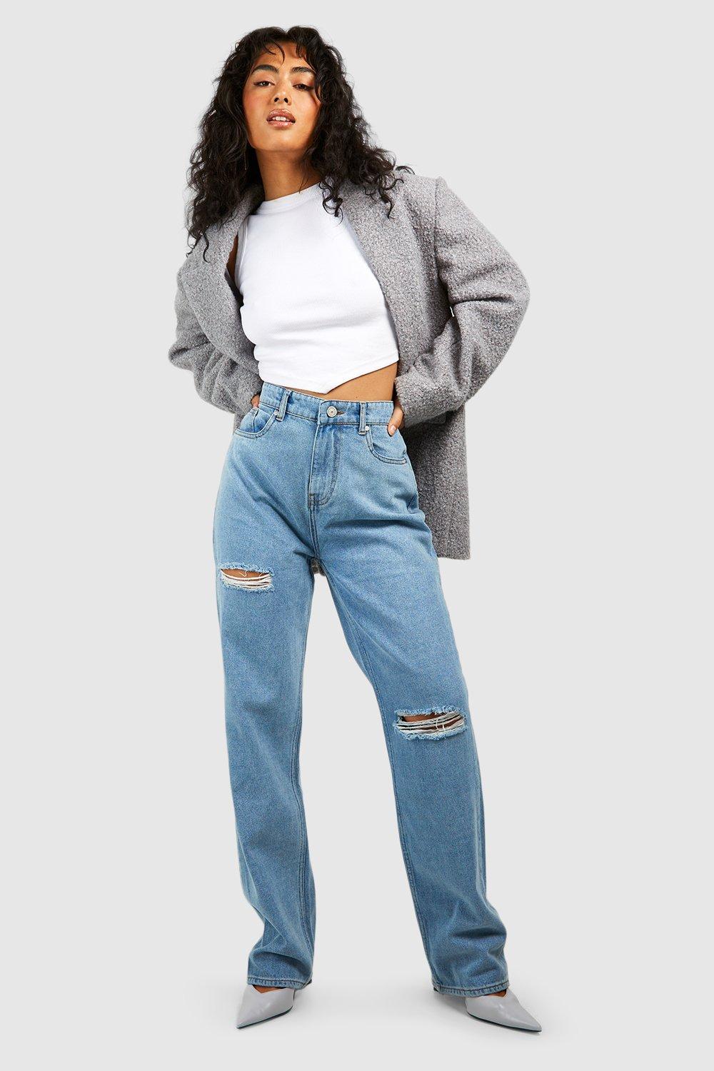 Boohoo straight leg jeans sale